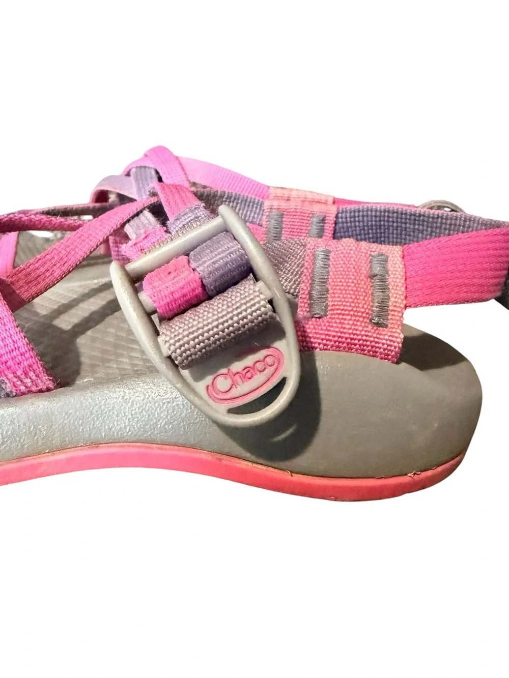 Chaco Kids Z/1 Classic Sport Sandals Pink Purple Strap Size 1 Adjustable Outdoor
